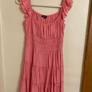 Trixxi Coral Sleeveless Dress, Euc, Ruffles